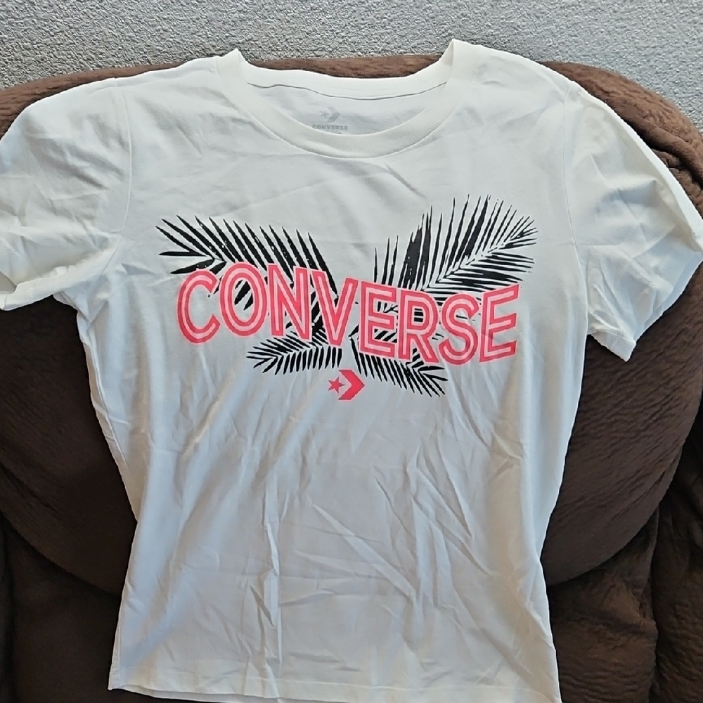 Converse White and Pink Short Sleeve Tee